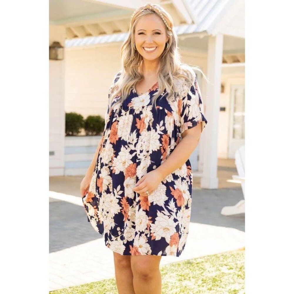 🌻NEW🌻 Chic Soul I The More The Merrier Dress, Navy
